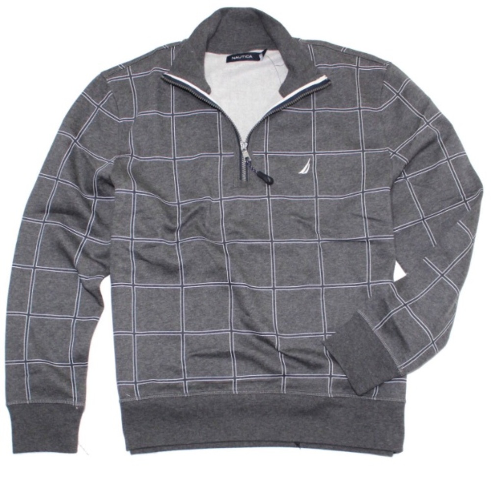 Nautical Men XXL Quarter ZipUp Pullover Grey